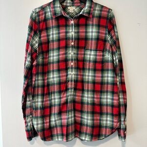 J.Crew Red and Green Plaid Flannel Shirt